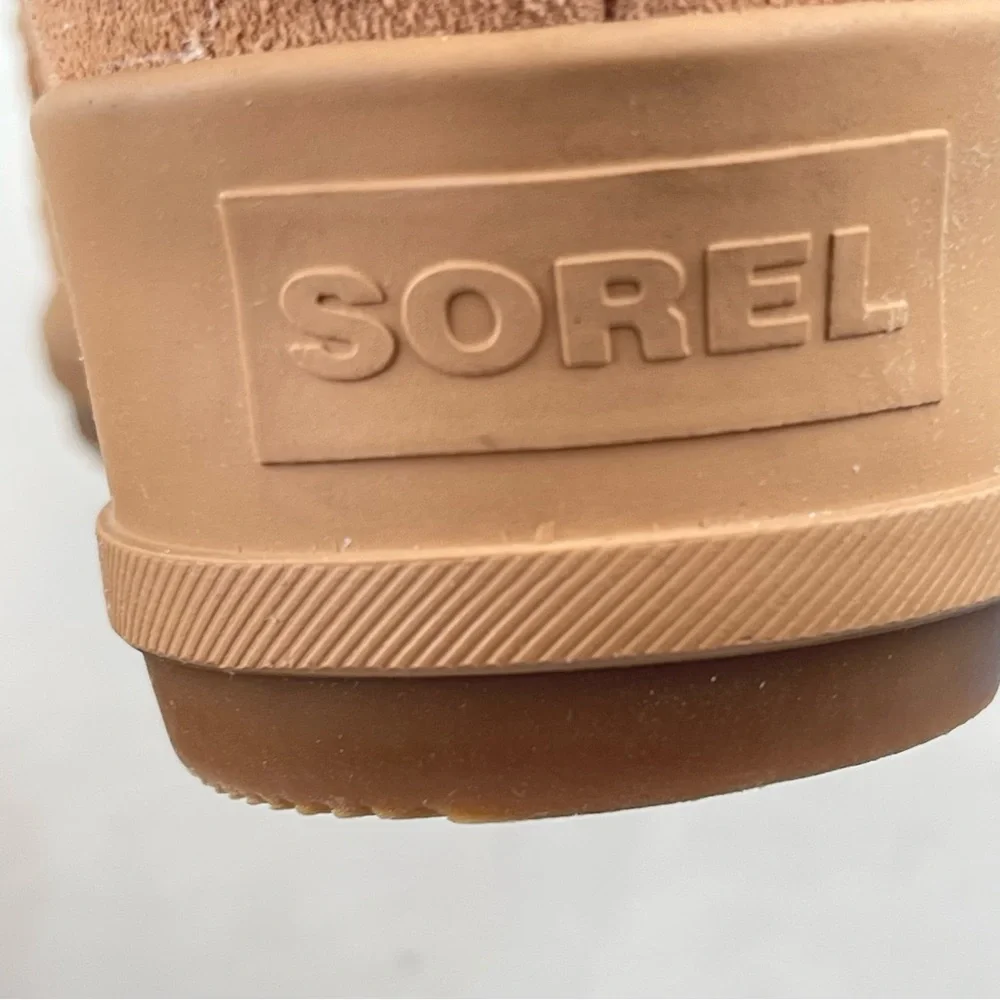 NEW! Sorel Women’s Evie -SZ 9- Cozy Tan Lace-Up Wedge Platform Ankle Booties